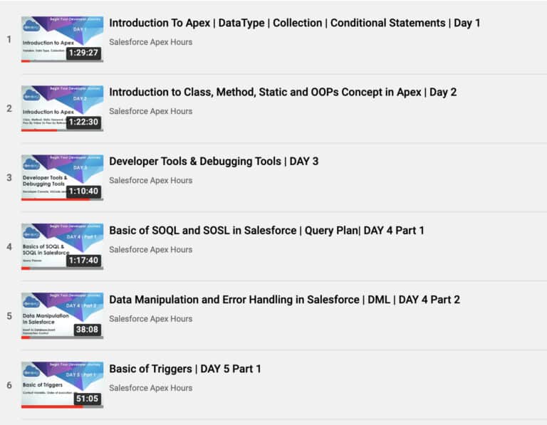 Salesforce Developer Training for Beginners FREE - Apex Hours