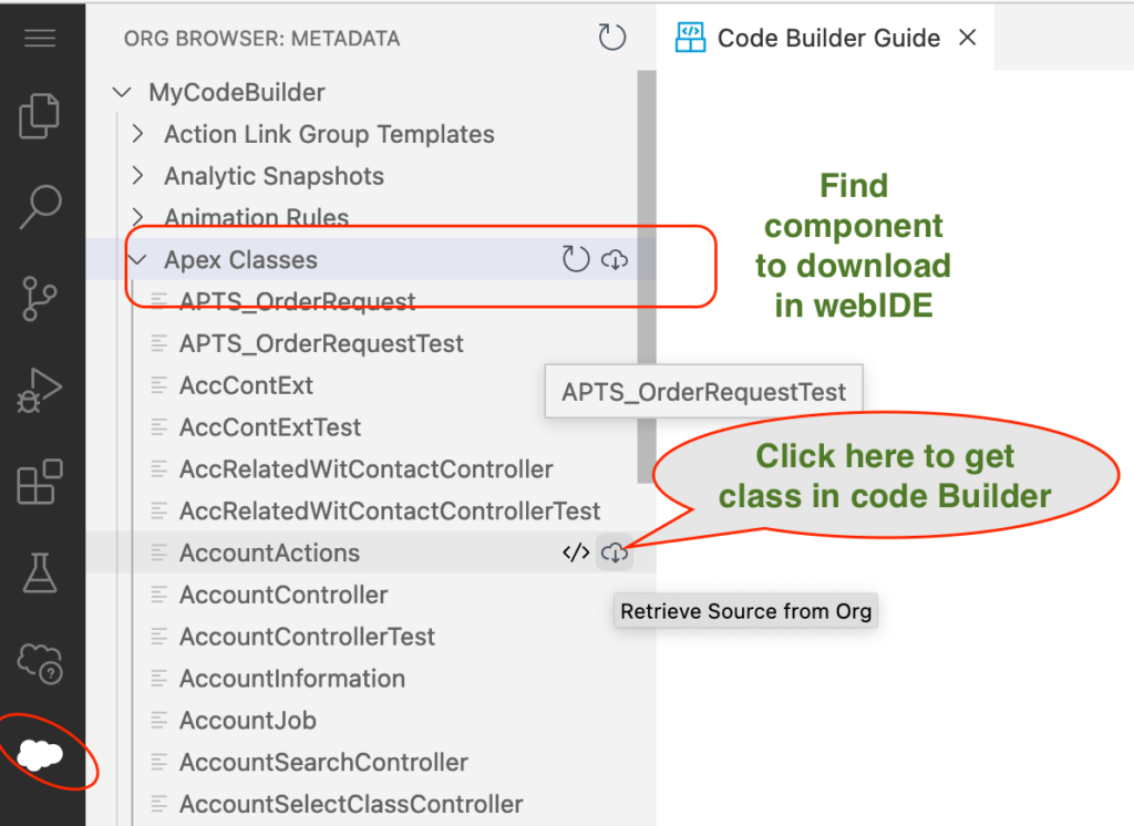 Start Development with Salesforce Code Builder