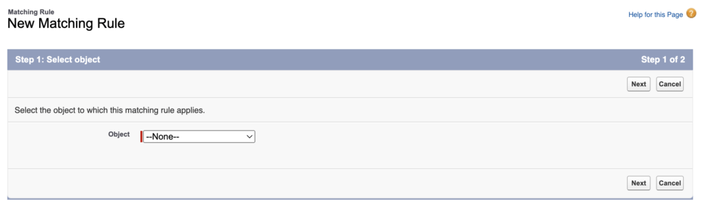 Matching Rule in Salesforce