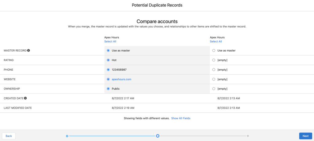 Merge Duplicate record on Account object