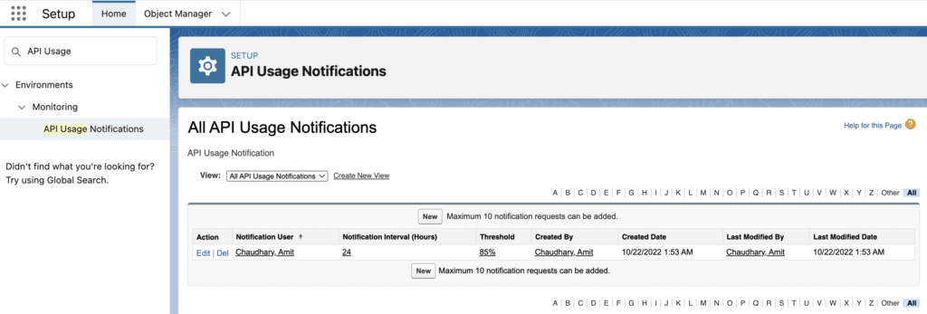 API Usage Notification