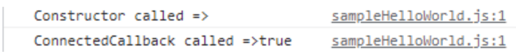 Example of ConnectedCallback() method output