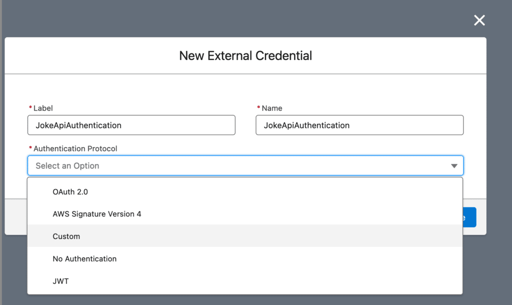 Create an External Credential in Salesforce