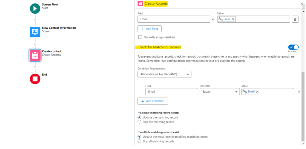 Check for Duplicates Before Creating Records in a Flow