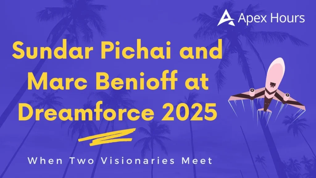 Sundar Pichai and Marc Benioff at Dreamforce 2025