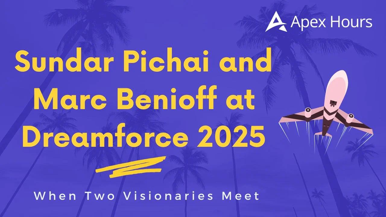Sundar Pichai and Marc Benioff at Dreamforce 2025