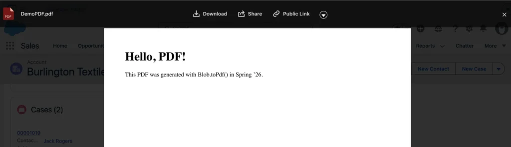 Generate a PDF in Salesforce with Apex